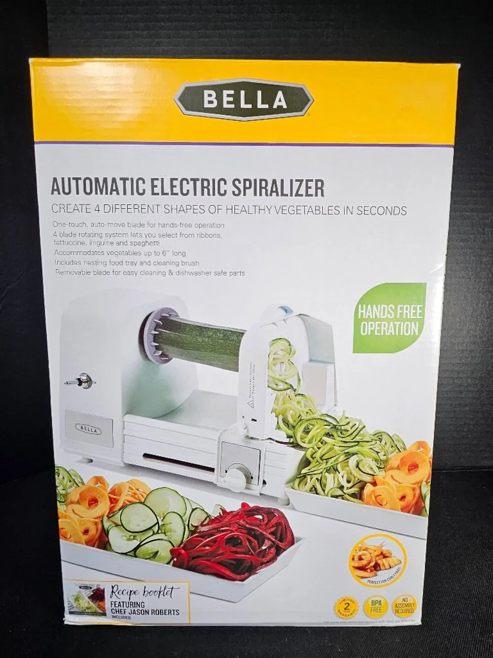 Automatic Electric Spiralizer 4 Blade Vegetable Slicer For Zoodles & Curly Fries